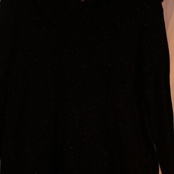 Calvin Klein Black Tunic White dots Pullover Top Asymmetric Hem - Picture 5 of 16